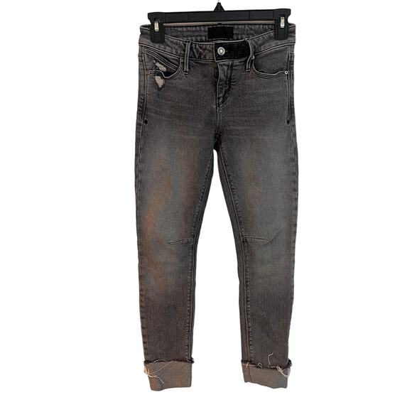 RTA Grey Denim Mid-Rise Skinny Leg Jeans Size 24 - Picture 1 of 9